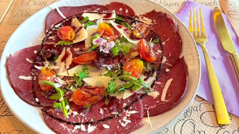 Restaurante Azzurro Madrid Guarena Carpaccio de bresaola - comida